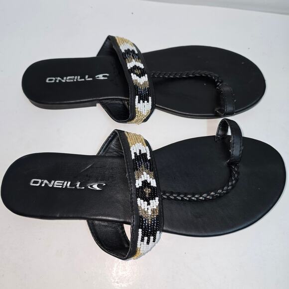Oneill Black Aztec Print Women's Sandals Size 7.5 - Picture 1 of 4